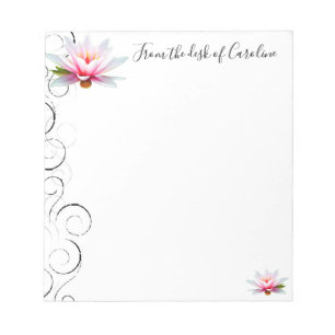 Water Lily Personalized Notepad