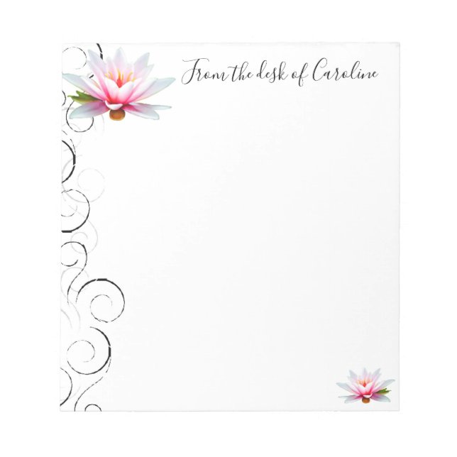 Water Lily Personalized Notepad (Front)