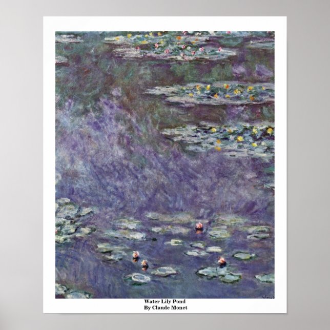 Water Lily Pond By Claude Monet Poster (Front)