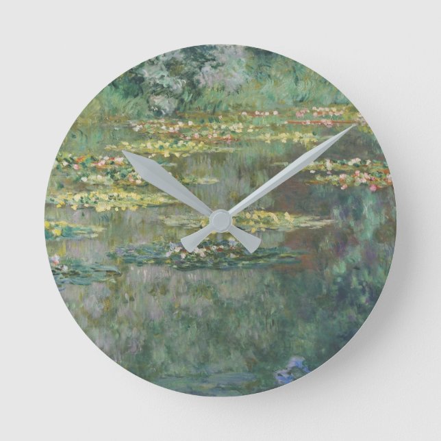 Water Lily Pond Claude Monet Round Clock (Front)
