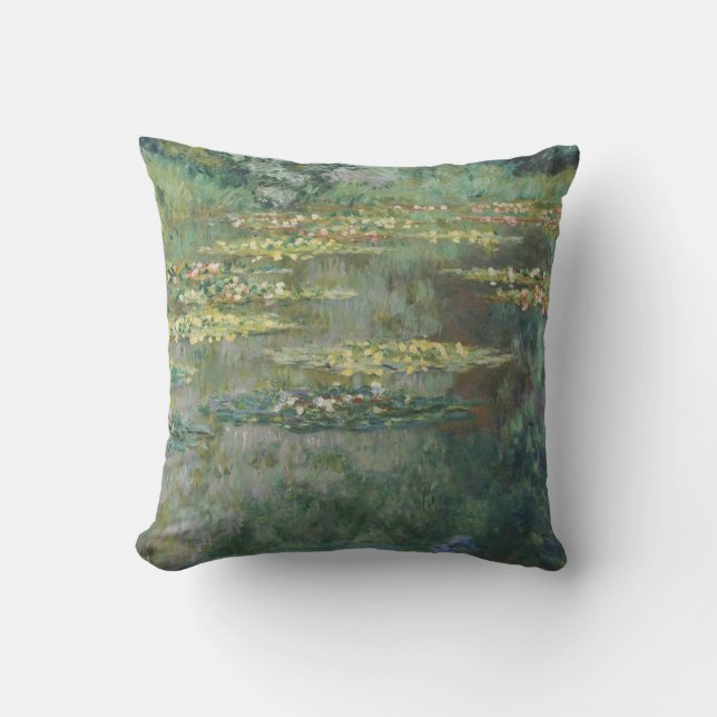 Water Lily Pond Claude Monet Throw Pillow (Front)