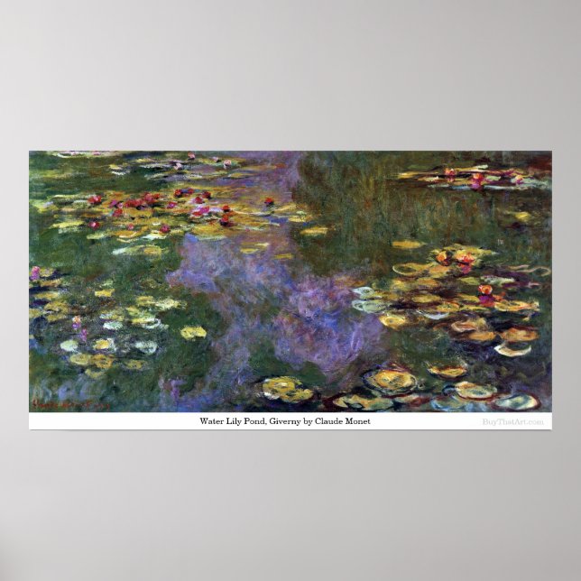 Water Lily Pond, Giverny by Claude Monet Poster (Front)