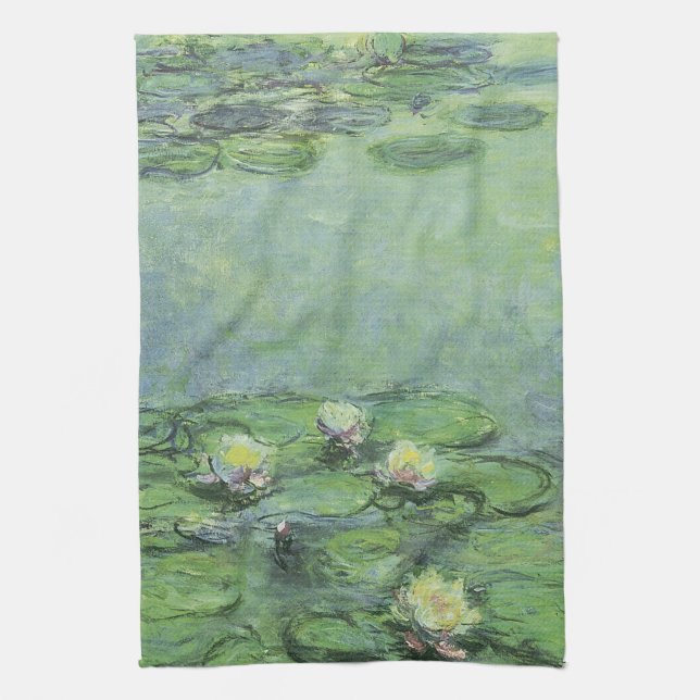 Water Lily Pond Impressionism Kitchen Towel (Vertical)