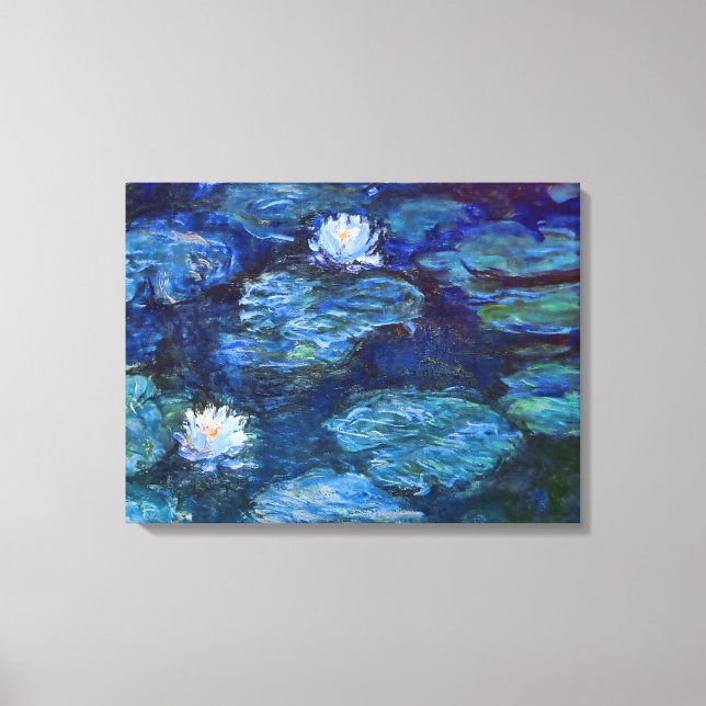Water Lily Pond in Blue by Claude Monet Fine Art Canvas Print (Front)