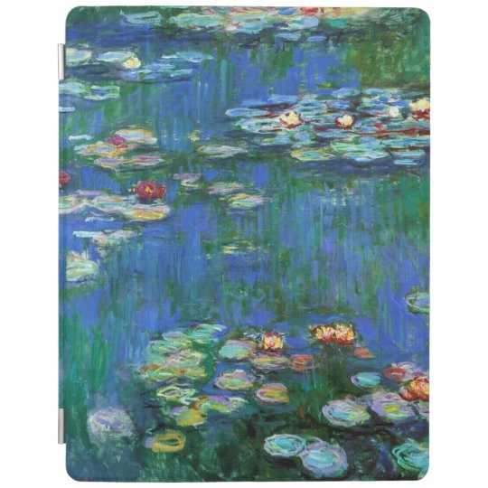 Water Lily Pond in Blue Monet Fine Art iPad Cover