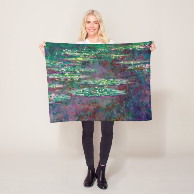 Water Lily Pond, Monet Fleece Blanket (In Situ)