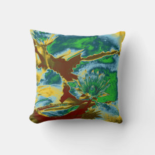 Water Lily Pop Art Throw Pillow