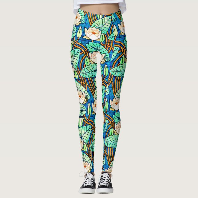 water lily print leggings (Front)