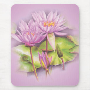 Water lily purple fine art floral mouse mat