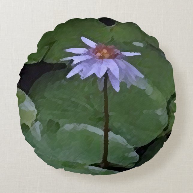 Water Lily Round Pillow (Front)