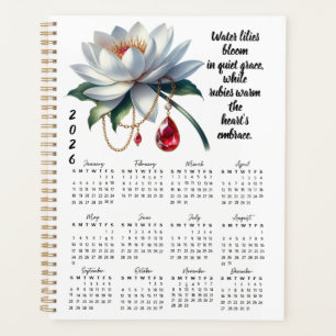 Water Lily & Ruby July Verse – 2026 Full-Year Planner