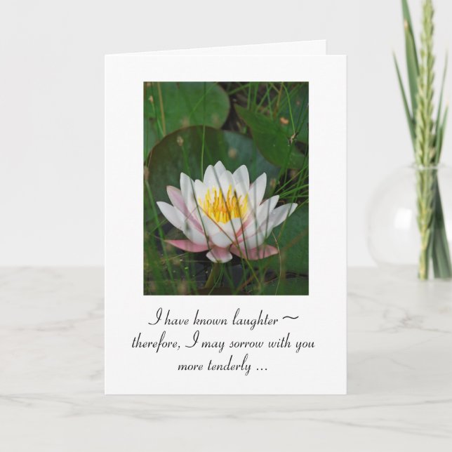 Water Lily Sympathy  Card (Front)