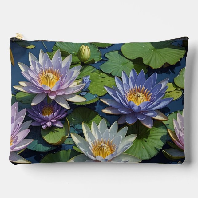 Water Lily vibrant flower Accessory Pouch (Front)