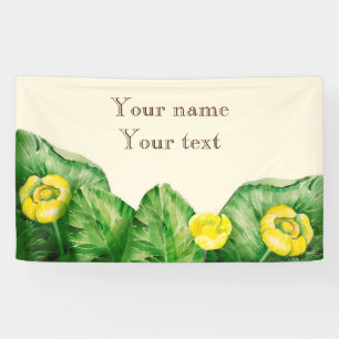water-lily watercolor banner