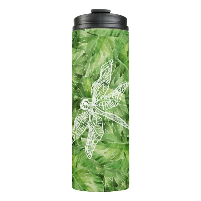 water-lily watercolor thermal tumbler (Front)