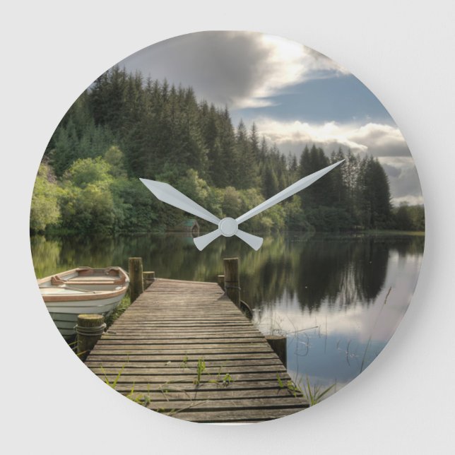 Water | Loch Ard Trossachs National Park Large Clock (Front)