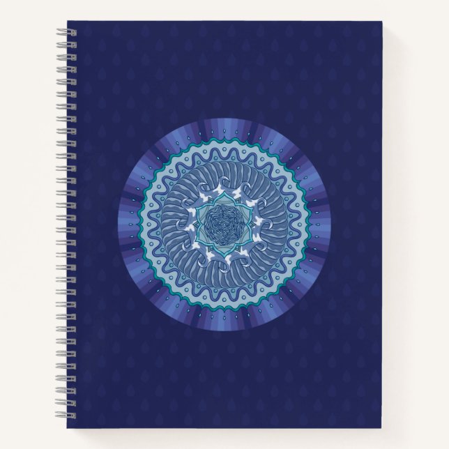 Water Mandala Spiral Notebook (Front)