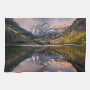 Water Maroon Bells Colorado Kitchen Towel