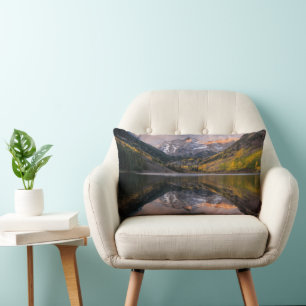 Water Maroon Bells Colorado Lumbar Pillow