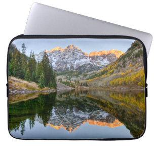 Water   Maroon Bells Lake Aspen Trees Laptop Sleeve