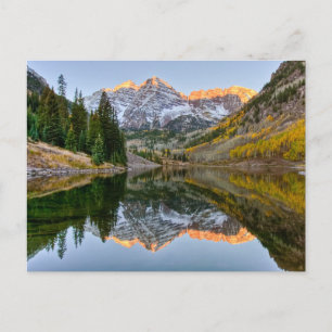Water   Maroon Bells Lake Aspen Trees Postcard