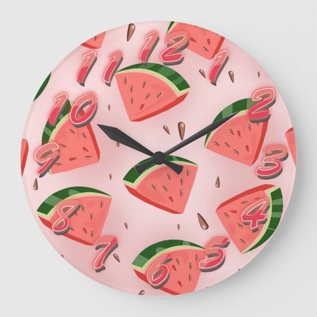Water Melon Pattern Large Clock (Front)