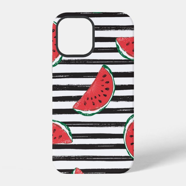 Water Melon Seamless Pattern Striped iPhone Case (Back)