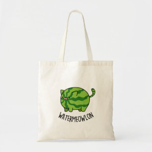 Water-meow-lon Funny Watermelon Cat Pun Tote Bag