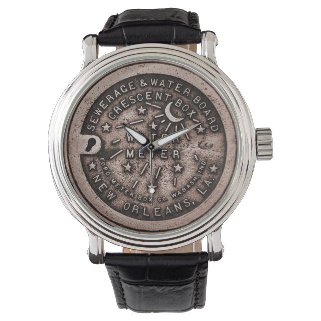 Water Metre Lid Clock Face Watch (Front)