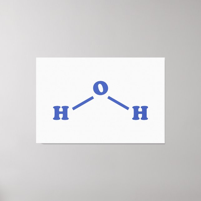 Water Molecular Chemical Formula Canvas Print (Front)