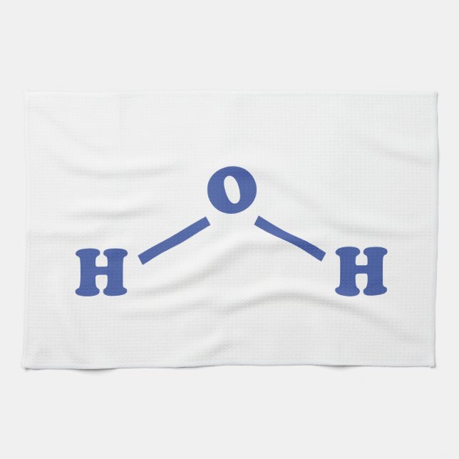 Water Molecular Chemical Formula Kitchen Towel (Horizontal)