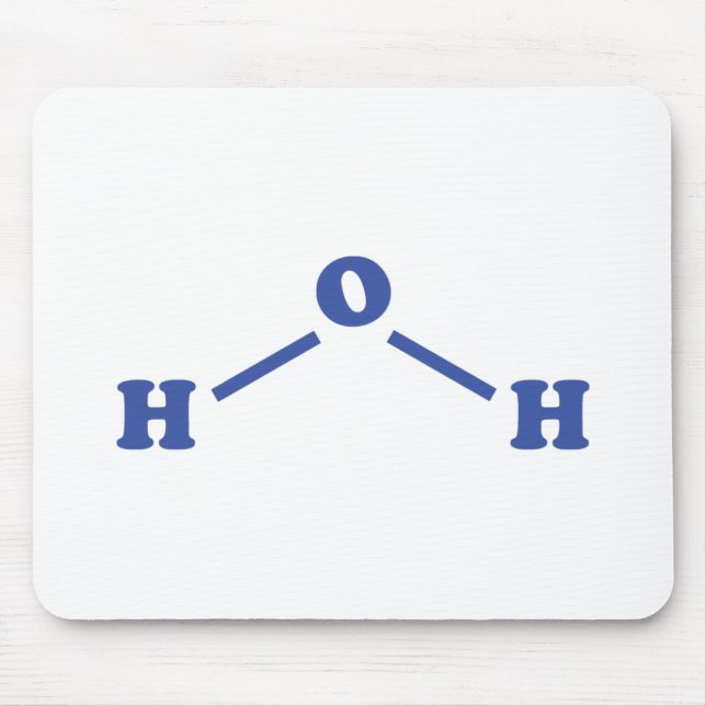 Water Molecular Chemical Formula Mouse Pad (Front)