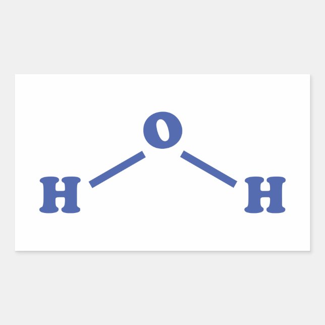 Water Molecular Chemical Formula Sticker (Front)