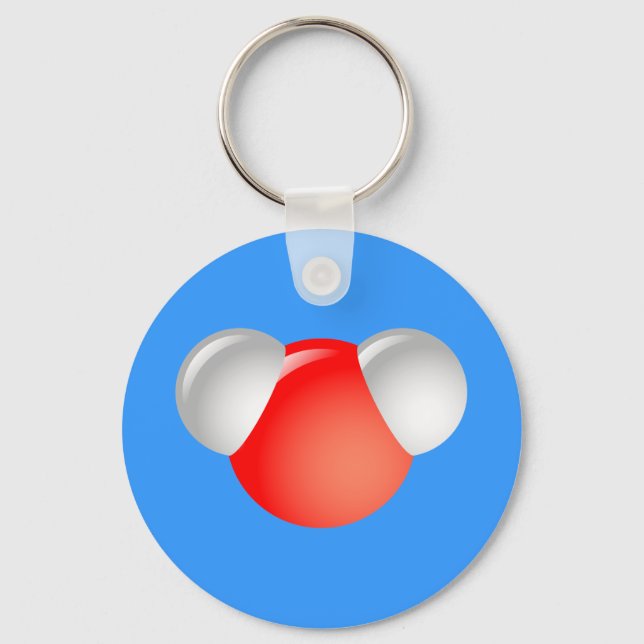 Water Molecule H2O Keychain (Front)