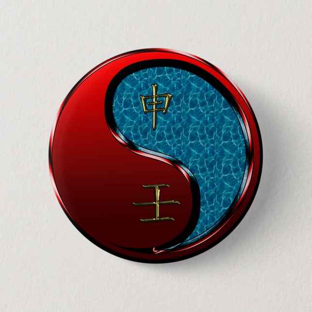 Water Monkey 2 Inch Round Button (Front)