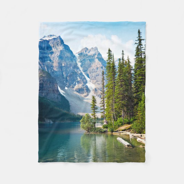 Water | Moraine Lake, Canada Fleece Blanket (Front)