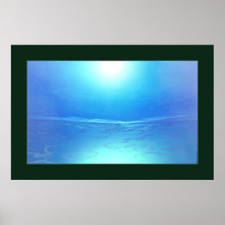 Water Mountain (Dark Border) Poster