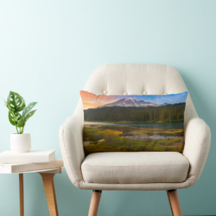 Water Mt. Rainier National Park, Washington Lumbar Pillow