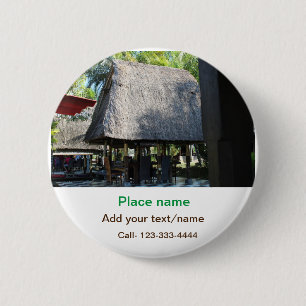 water ocean beach photo add name text place summer 2 inch round button