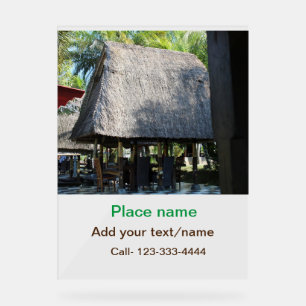 water ocean beach photo add name text place summer acrylic sign