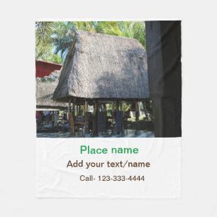 water ocean beach photo add name text place summer fleece blanket