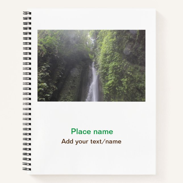 water ocean beach photo add name text place summer notebook (Front)