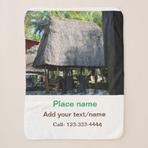 water ocean beach photo add name text place summer sherpa blanket
