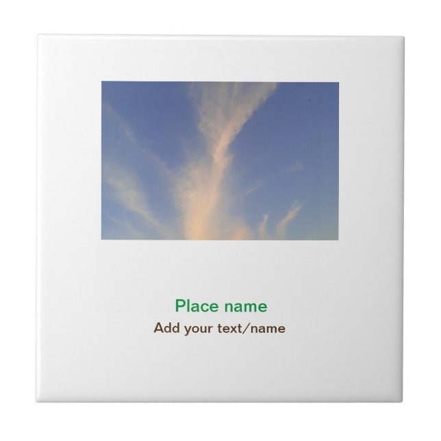 water ocean beach photo add name text place summer tile (Front)