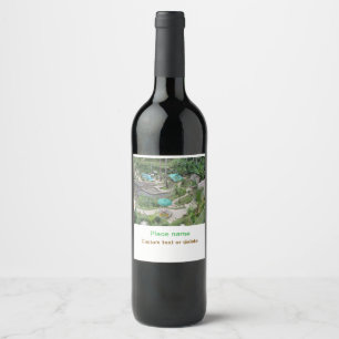 water ocean beach photo add name text place summer wine label