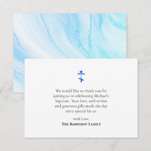 Water of Life Orthodox Christian Baptism Thank You Card