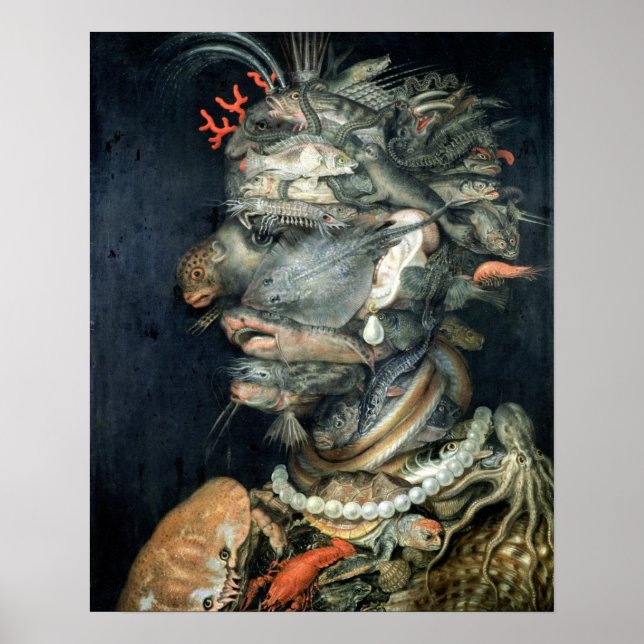 Water, (oil on canvas), Arcimboldo, Giuseppe Poster (Front)