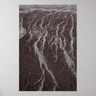 Water on sand on shore poster