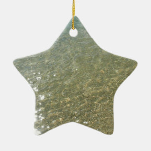 Water on the Beach I Abstract Nature Photography Ceramic Ornament