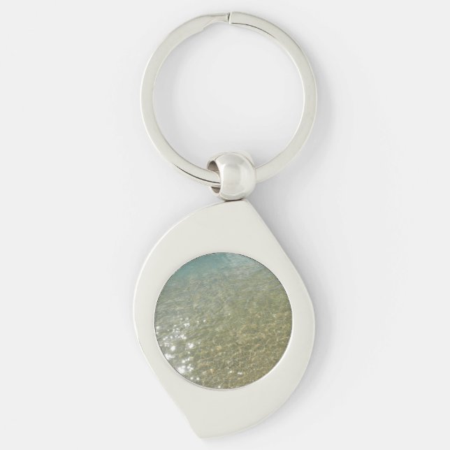 Water on the Beach I Abstract Nature Photography Keychain (Front)